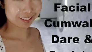 Facial Cum Walk Dare & Squirts