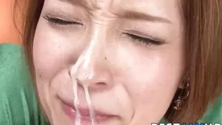 Asian cockslut spills during messy threesome - hottest JAV!