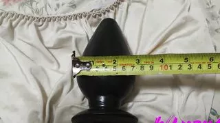 my pussy receives a big dildo while I rub my clit until orgasm