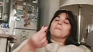 stepmom gives fruit flavored pussy juices to stepson