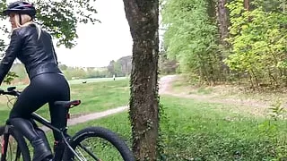 The hottest bike ride ever! Pissed on and fucked hard in the ass...! Daynia