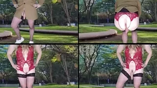 Big dick shemale public dick flash