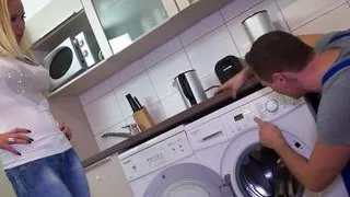 German sex with a mature whore with big breasts blonde gets