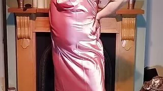 Hot Crossdresser in slippery satin
