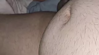 Step mom help fat step son dick with his erection with a handjob