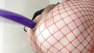 Anal masturbation 05.2021 - Inserting purple dildo -