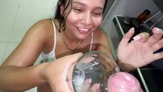 Crazy Bitch Takes My Semen to Make Her Smoothie in the Morning