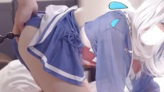 Hololive Gawr Gura Cosplayer get Fucked, Hentai Vtuber Cosplay 12