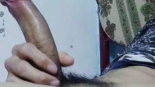 Cock massage ends in cumshot in closeup
