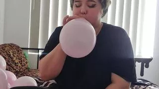 blowing up balloons to decorate my room