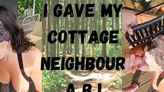 Big Boob MILF Teacher in leggings gives Blowjob to a stranger during her vacation trip