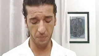 Redhead German slut in nylons gets her cunt banged hard by a doctor