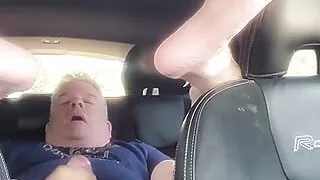 Masturbating in my car legs up