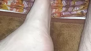 Dirty feet covered in cum