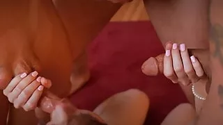 Horny Mia Cant Resist From Three Delicious Hard Meat