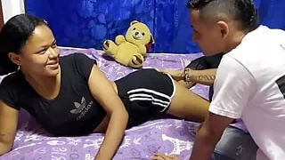 My stepbrother comes into my room to warm me up and we end up fucking really hard