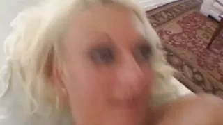 Busty blonde anal slut leans into hard fucking