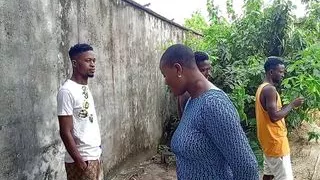 Outdoor threesome with my neighbors on a rainy day