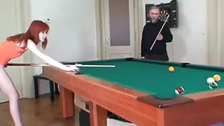 Teen sucking and riding grandpas cock