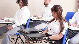Problematic Latina Student Got Creampied by Pervert Teacher in Classroom