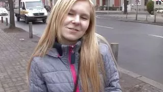 Normal German teen persuaded to have sex on the street
