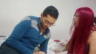 My Stepmom Helps Me With My Homework And With A Super Blowjob Big Tits Cum On The