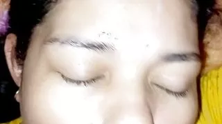 Facial treatment for my wife with a face full of milk