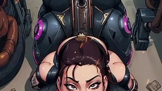 Cyberpunk hot blowjob