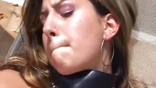 Big boobed brunette German fucked outdoors