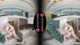 Long haired blonde Eva Barbie sucks cock before getting fucked hard in VR.