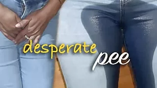 To much beer for Jazmin, she can't hold it and piss in her jeans