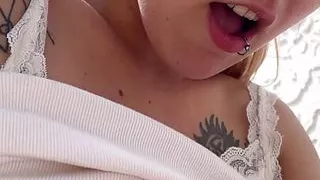 Taking a pole ride by the pool