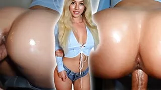 Step Sister asks to be oiled up and ends up Fucking me with a Titty Job Cumshot