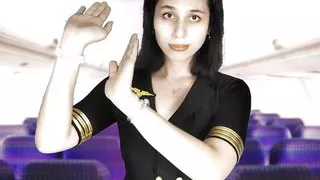 Hottie flight attendant DaniTheCutie lets you fuck her and cum on her face after you convince her during your hazy flight