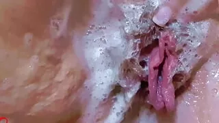 Pussy and tits in the bathtub (1)