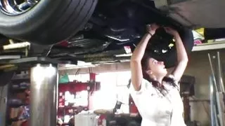 Vintage Gianna Michaels big tits at the car shop