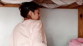 Selene does naked at home for her voyeur neighbor