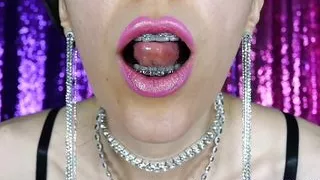 Shiny Lips and Oiled Small Tits Worship