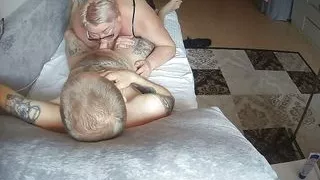 mother-in-law came to visit and sucks my dick