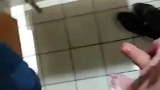 Strip and Cum in Public Toilet Part 2