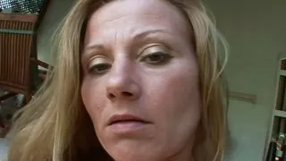 Horny blonde with small tits and hot shaved pussy loves to