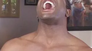 Deepthroating black babe got assfucked