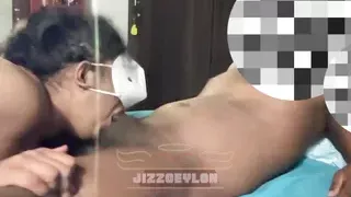 Beautiful Sri Lankan Babe Deep throating Blowing a Massive Big Black Cock And 69