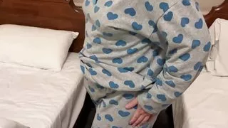 Zara Prepares to Sleep in the Hotel Room