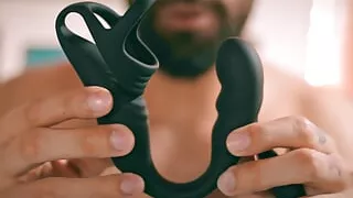 FREE FULL VIDEO Solo Anal Testing HoneyPlayBox CASPION Prostate And Perineum Vibrator And Cock Ring