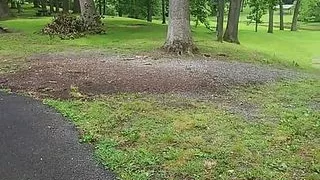 Naked in public with only shoes on.