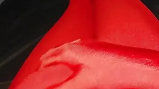 Having fun at home wearing a red zentai suit. I love it !