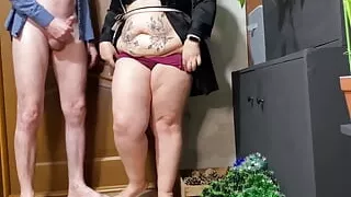 I cum heavily on my masturbating mother-in-law in a silk robe