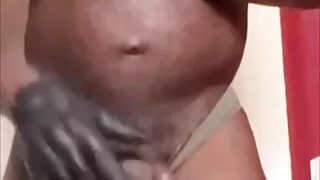 Black Muscle Harness Attired Unloading Solo Session