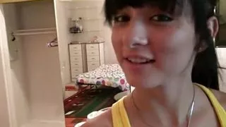 Petite teen takes hard cock in her pussy